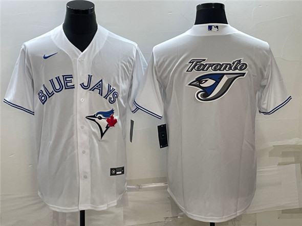 Men's Toronto Blue Jays White Team Big Logo Cool Base Stitched Baseball Jersey